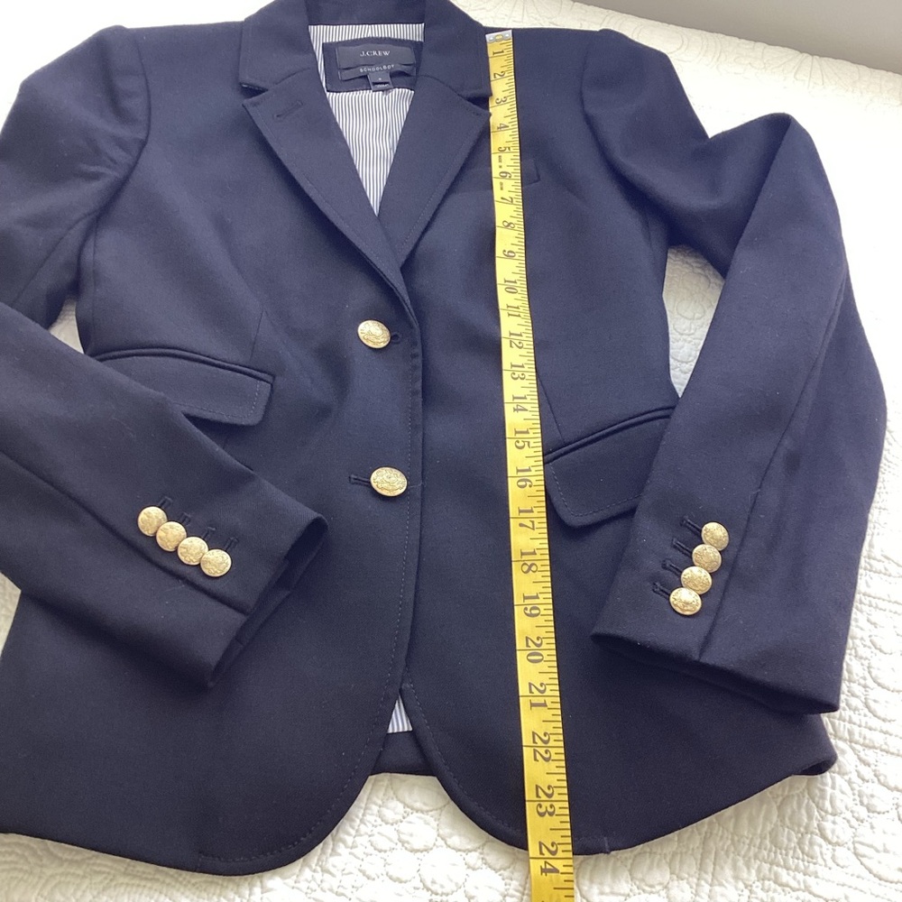 J. Crew SchoolBoy Black Blazer Jacket Gold Buttons Women’s Size 2 Academia Work - Picture 12 of 15